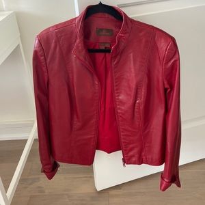 Danier Leather Red bomber jacket
